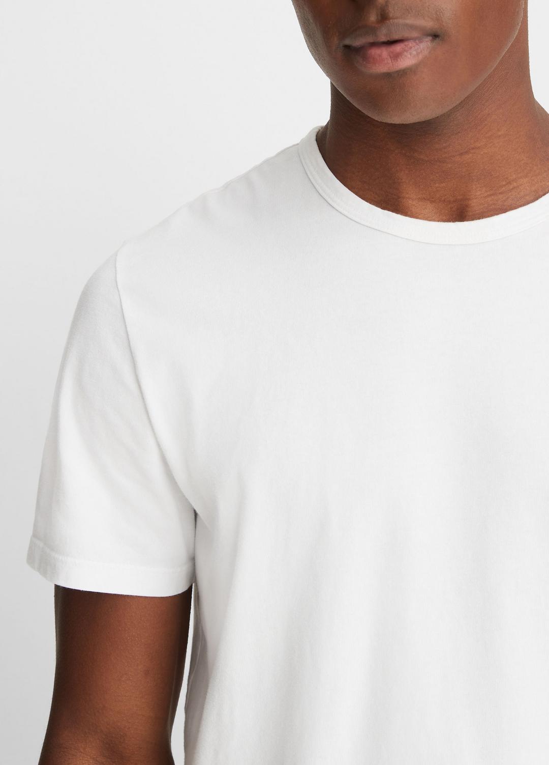 VINCE | Garment Dye Cotton T-Shirt in Short Sleeve - OPTIC WHITE