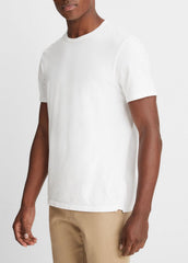 VINCE | Garment Dye Cotton T-Shirt in Short Sleeve - OPTIC WHITE