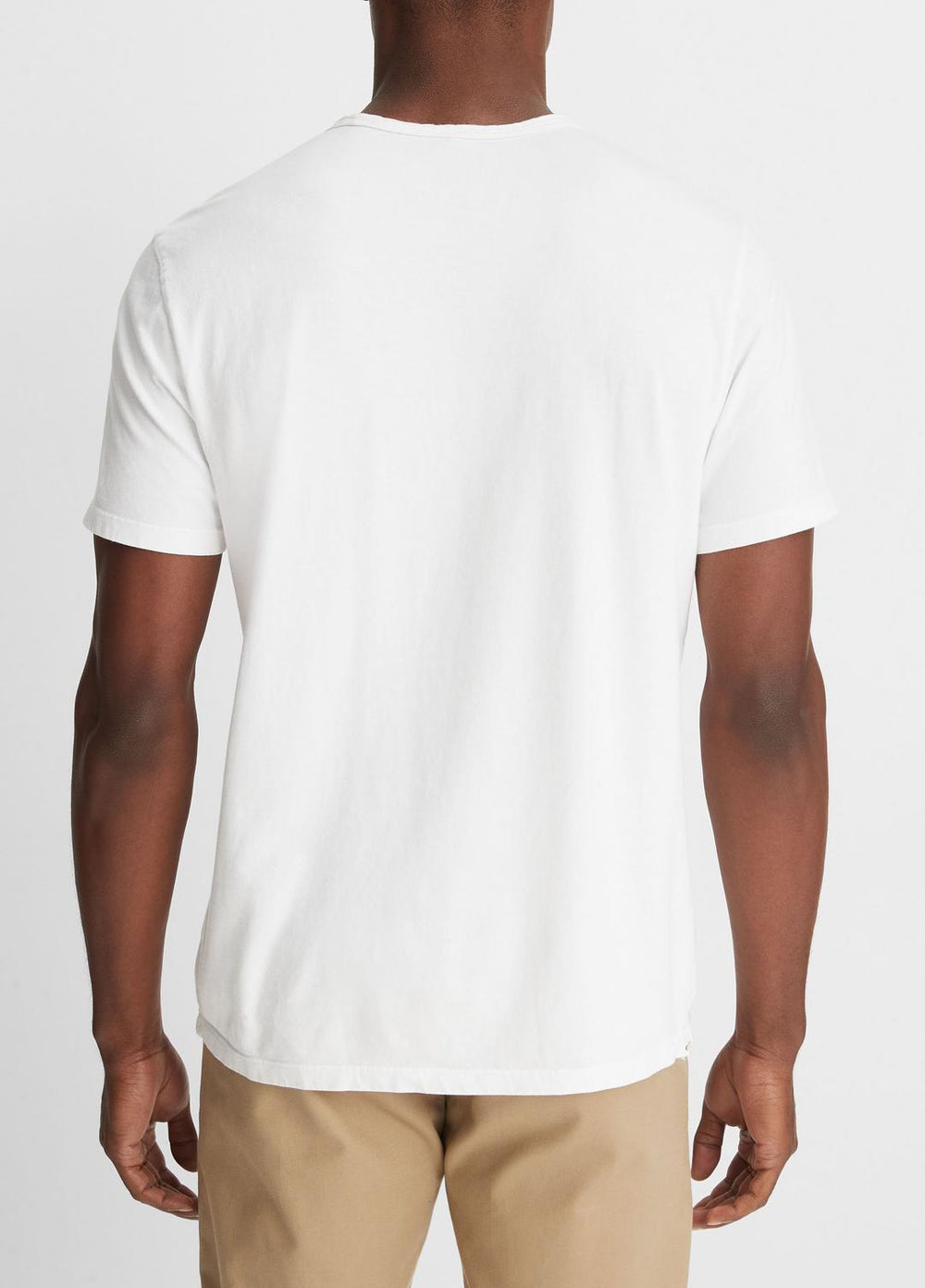 VINCE | Garment Dye Cotton T-Shirt in Short Sleeve - OPTIC WHITE