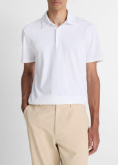 VINCE | Garment Dye Cotton Polo Shirt in Henleys & Polos - OPTIC WHITE
