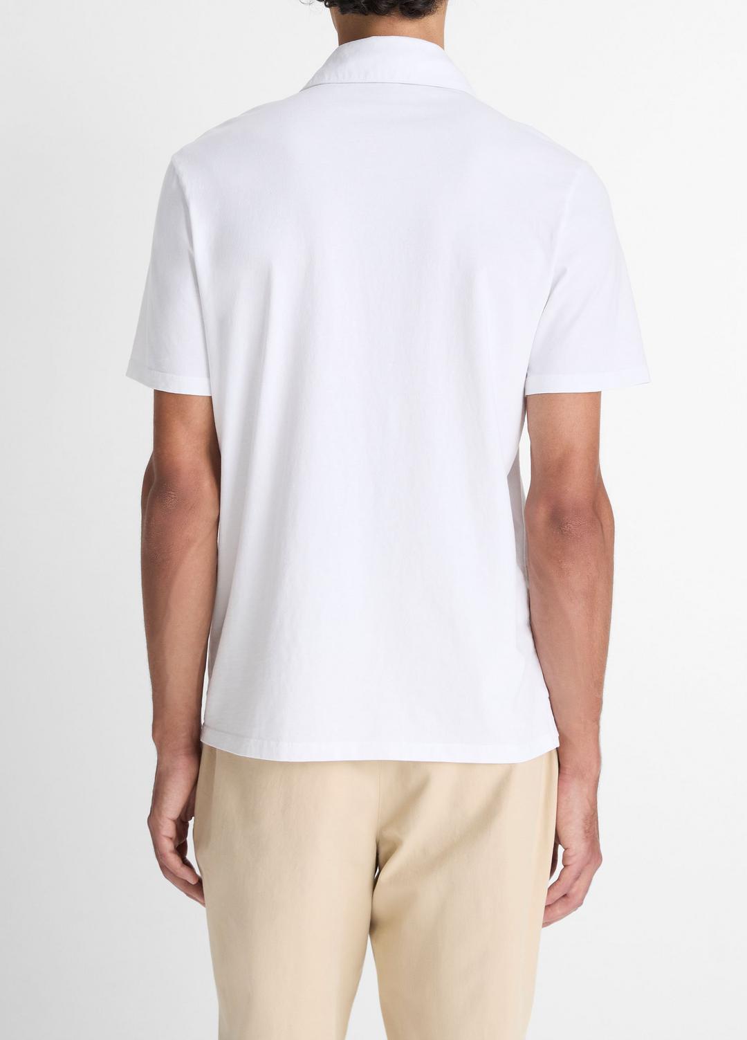 VINCE | Garment Dye Cotton Polo Shirt in Henleys & Polos - OPTIC WHITE