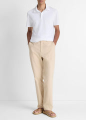 VINCE | Garment Dye Cotton Polo Shirt in Henleys & Polos - OPTIC WHITE