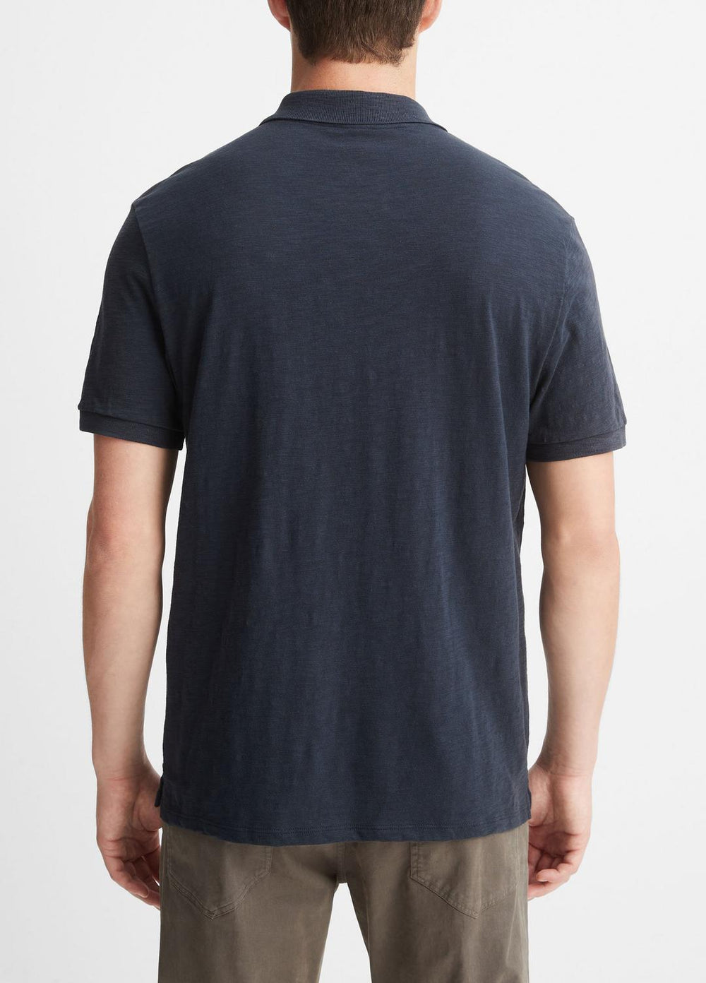 VINCE | Classic Slub Polo Shirt in Henleys & Polos - COASTAL BLUE