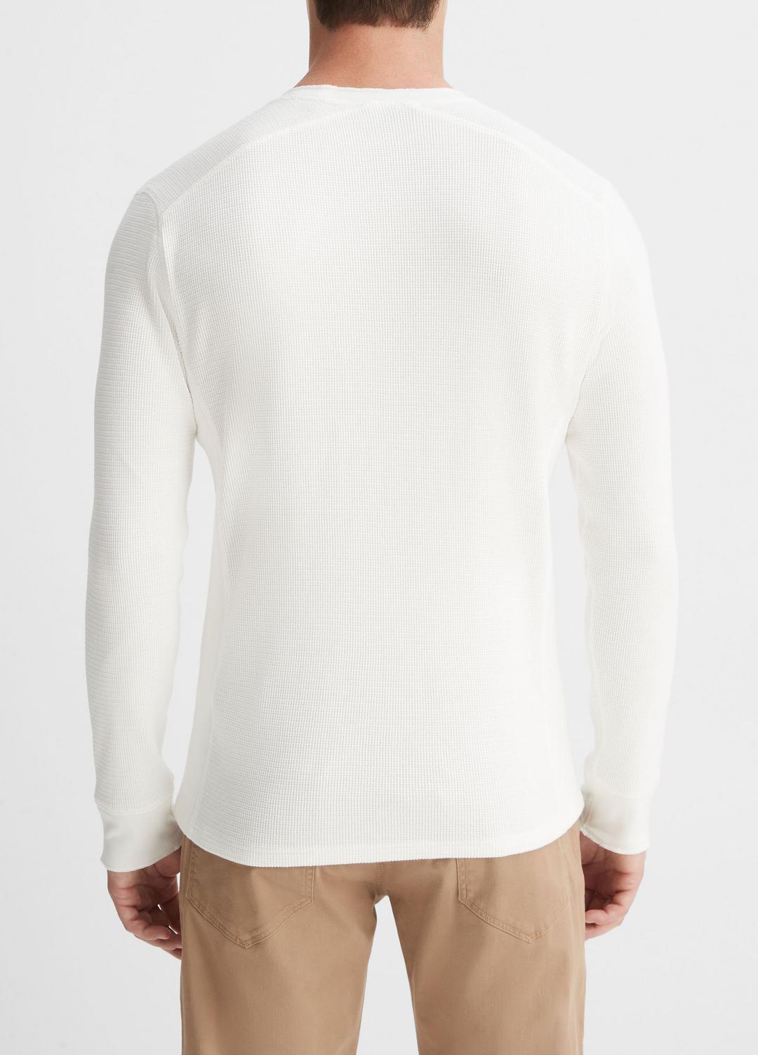 VINCE | Pima Cotton-Blend Thermal Long-Sleeve Pullover in Long Sleeve - OFF WHITE