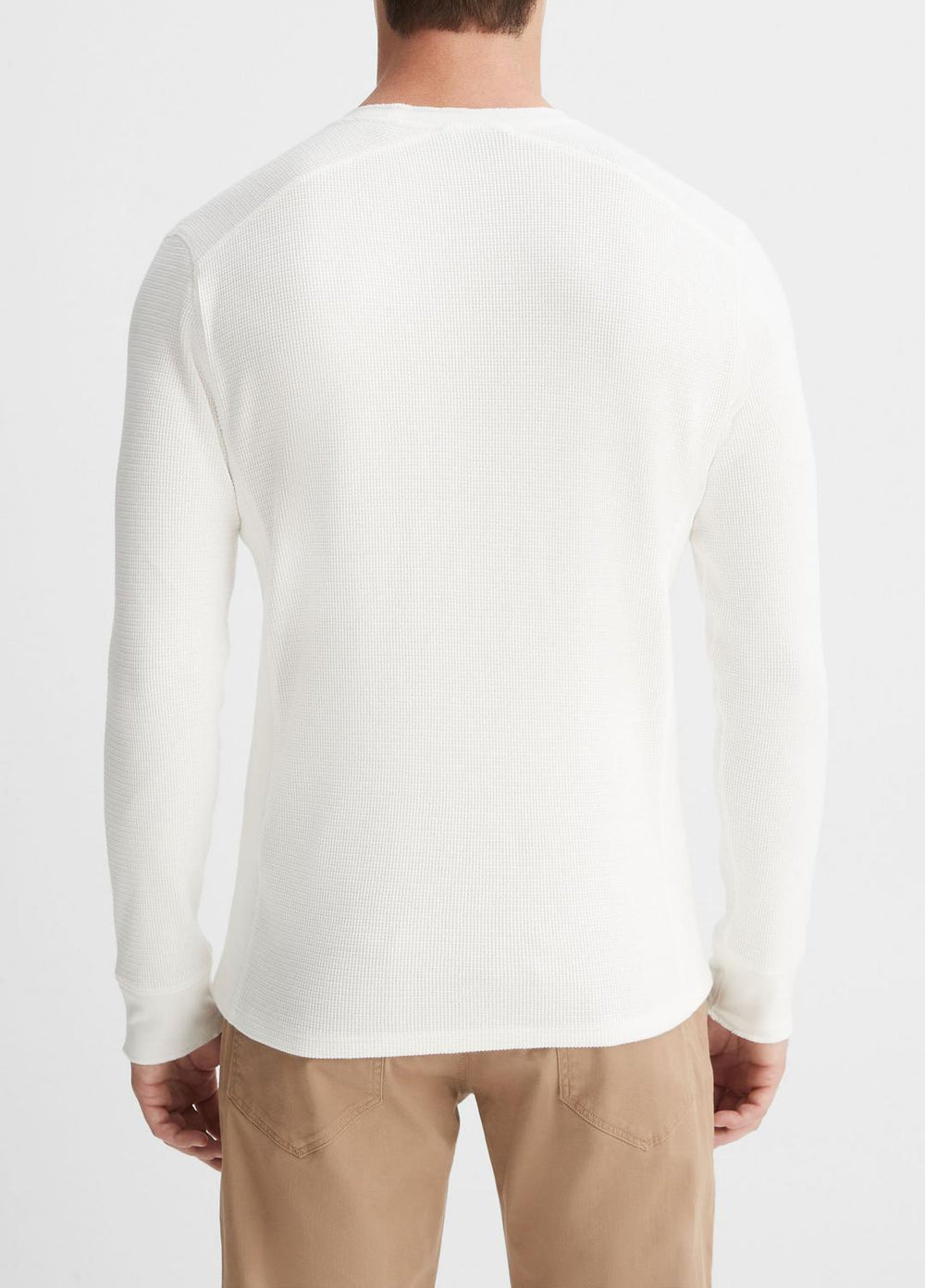 VINCE | Pima Cotton-Blend Thermal Long-Sleeve Pullover in Long Sleeve - OFF WHITE