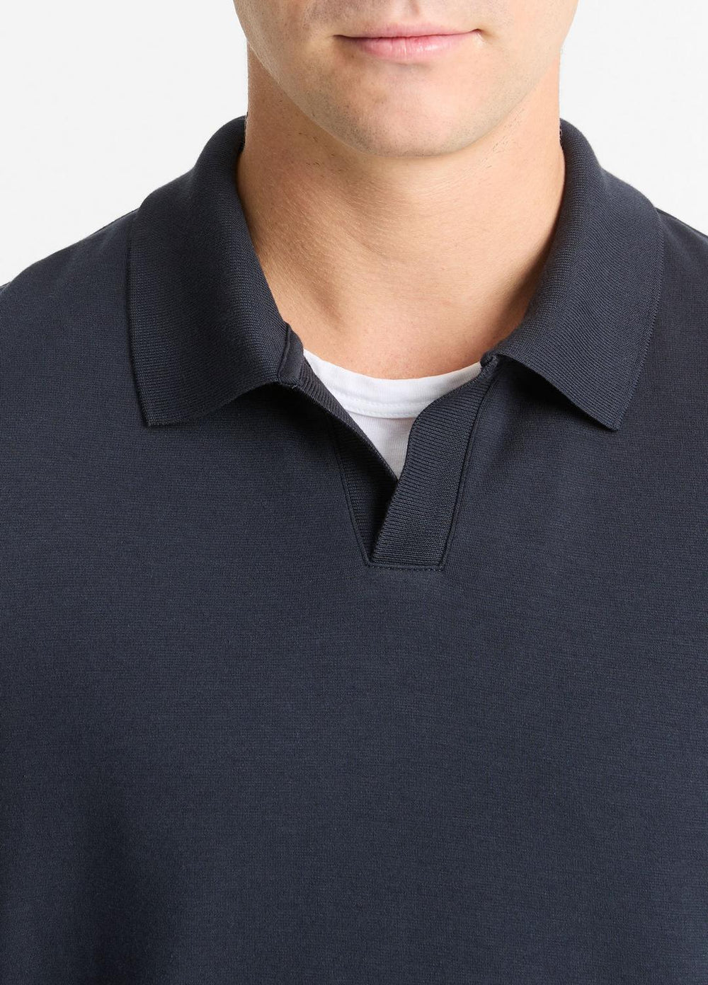 VINCE | Milano Pima Cotton-Blend Johnny-Collar Shirt in Long Sleeve - COASTAL BLUE