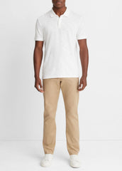 VINCE | Classic Slub Polo Shirt in Henleys & Polos - WHITE