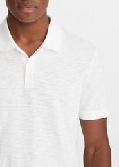 VINCE | Classic Slub Polo Shirt in Henleys & Polos - WHITE
