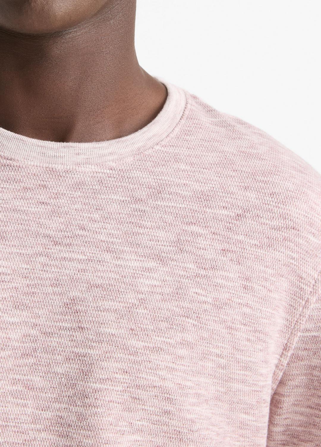 VINCE | Space-Dye Cotton-Blend Long-Sleeve T-Shirt in Long Sleeve - MALBEC/OFF WHITE