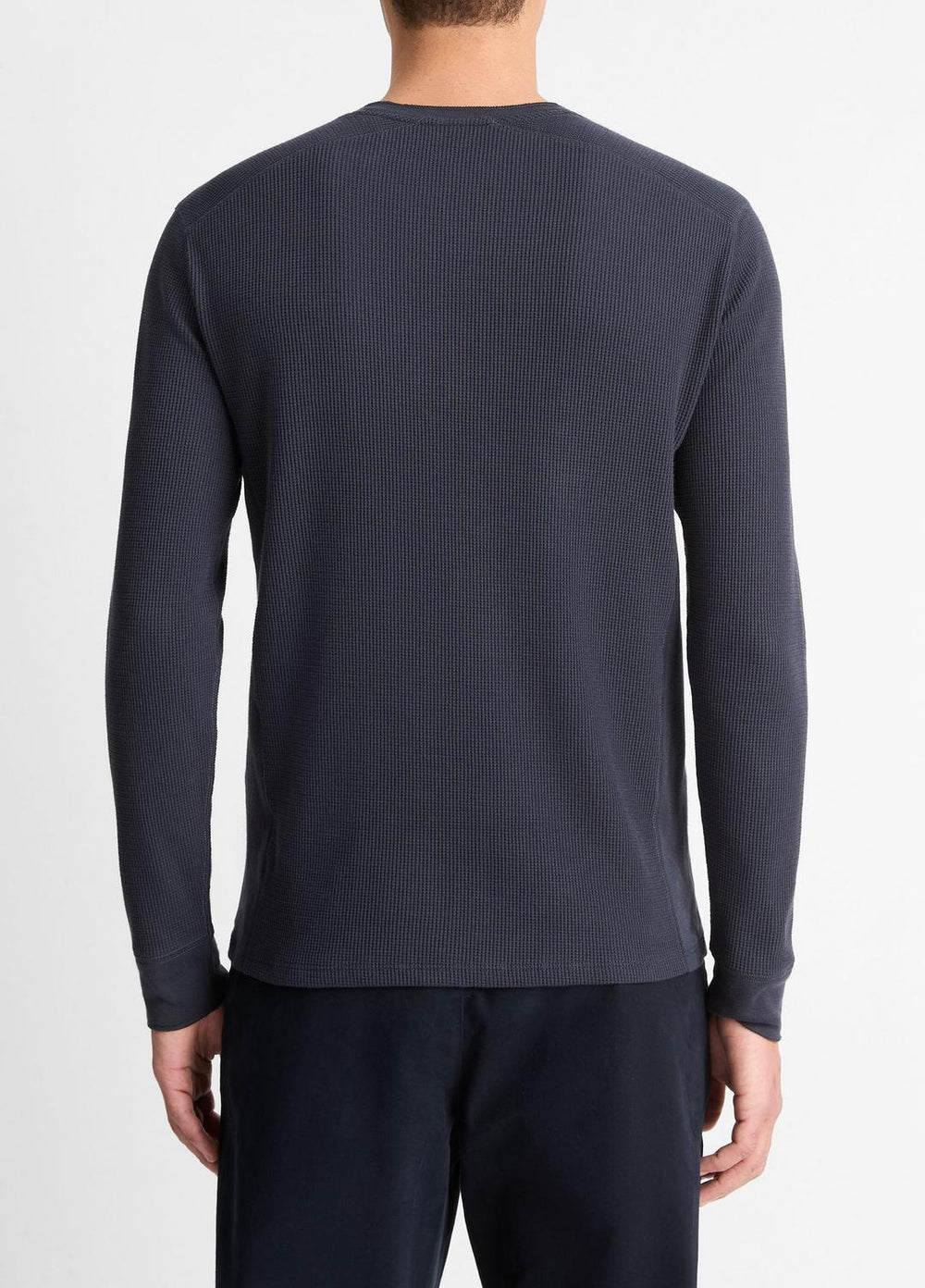 VINCE | Pima Cotton-Blend Thermal Long-Sleeve Pullover in Long Sleeve - COASTAL BLUE