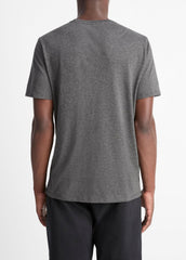 VINCE | Pima Cotton Crew Neck T-Shirt in Short Sleeve - HEATHER CARBON