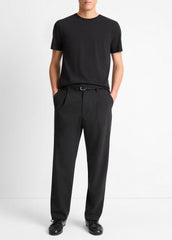 VINCE | Pima Cotton Crew Neck T-Shirt in Short Sleeve - BLACK
