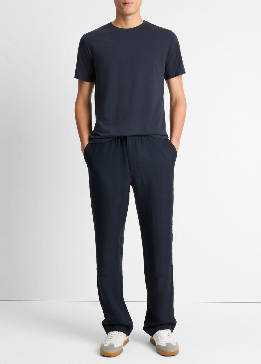 VINCE | Pima Cotton Crew Neck T-Shirt in Short Sleeve - COASTAL BLUE