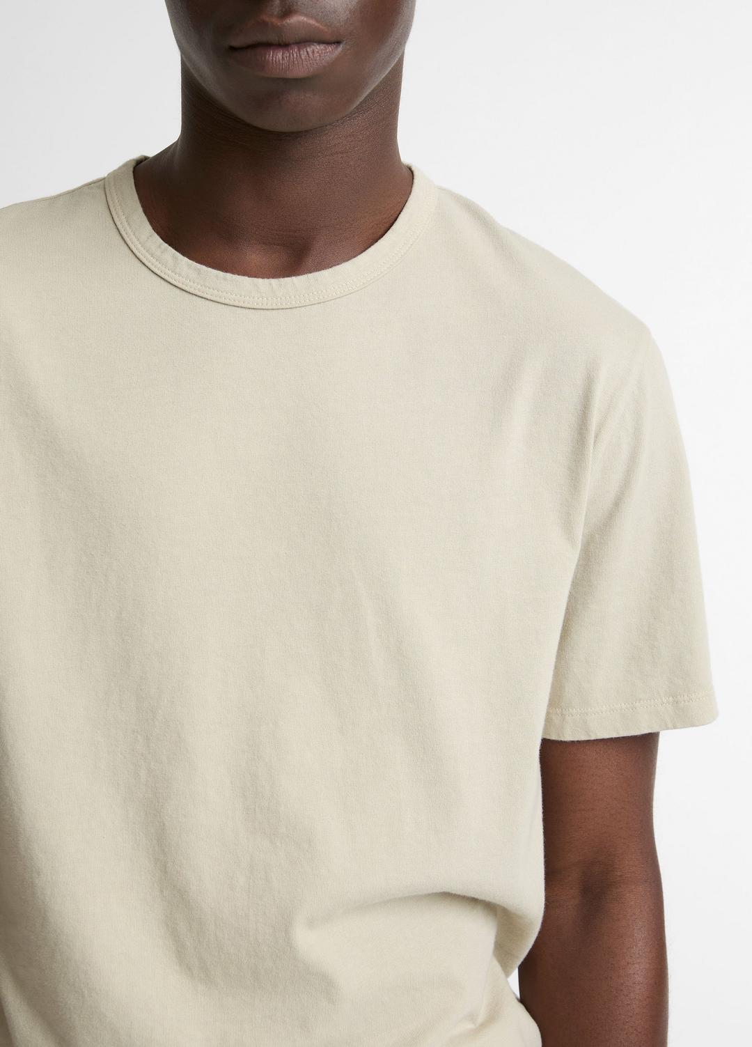 VINCE | Garment Dye Cotton T-Shirt in Short Sleeve - WASHED PARCHMENT