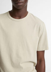 VINCE | Garment Dye Cotton T-Shirt in Short Sleeve - WASHED PARCHMENT