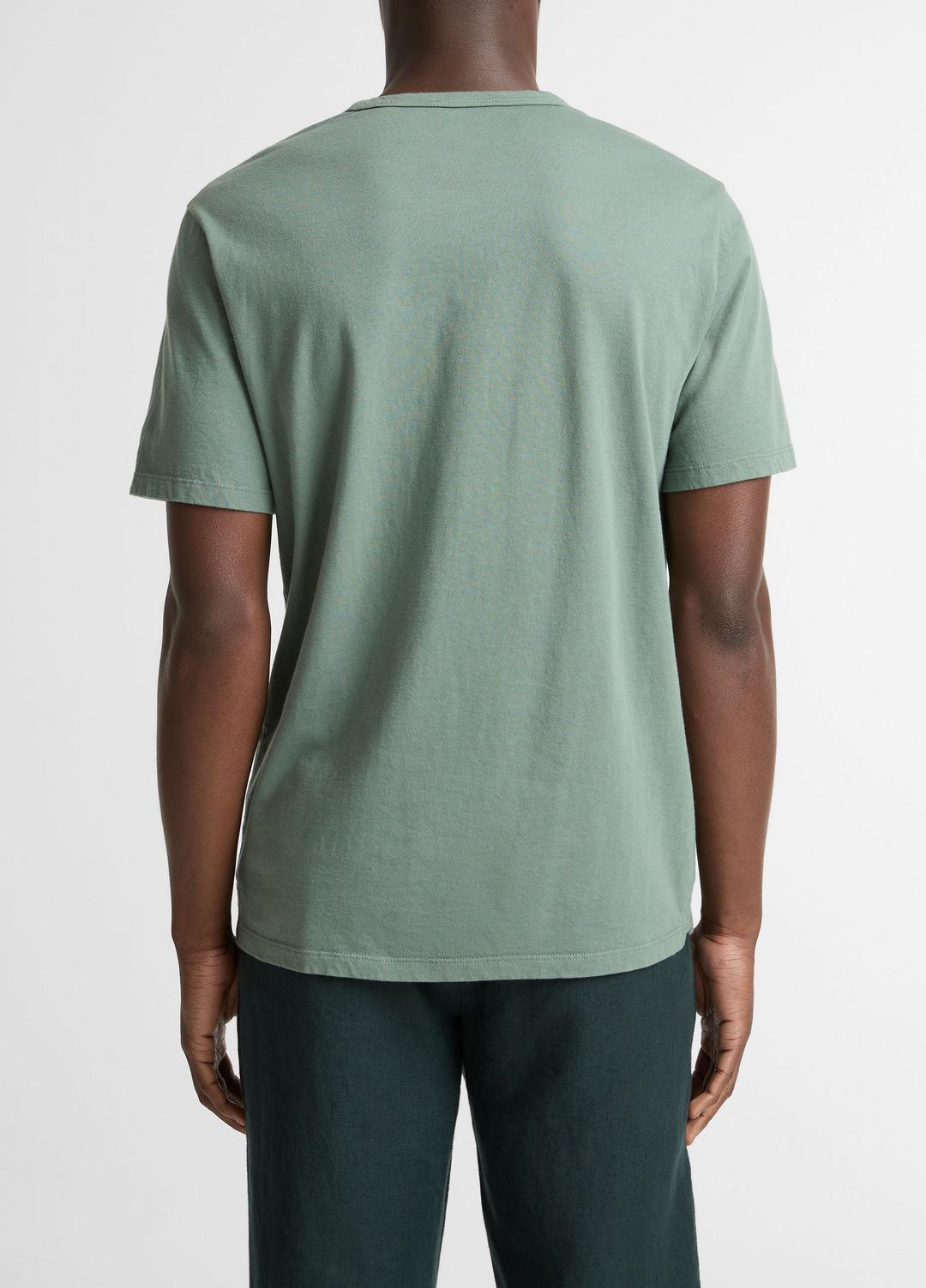 VINCE | Garment Dye Cotton T-Shirt in Short Sleeve - WASHED LAUREL