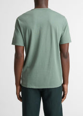 VINCE | Garment Dye Cotton T-Shirt in Short Sleeve - WASHED LAUREL