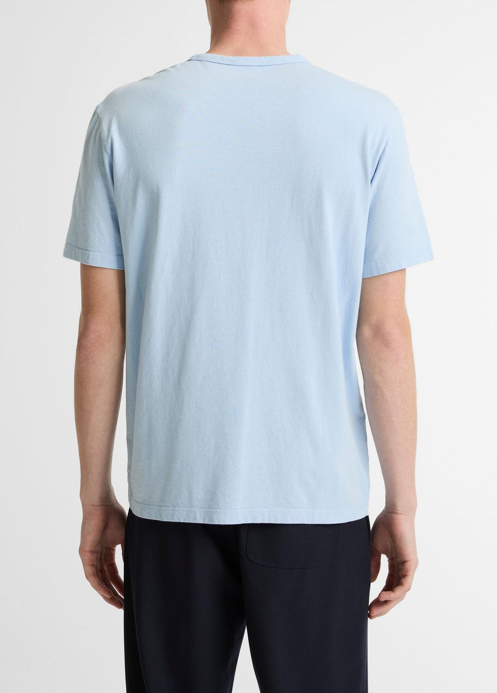 VINCE | Garment Dye Cotton T-Shirt in Short Sleeve - WASHED RAINWATER