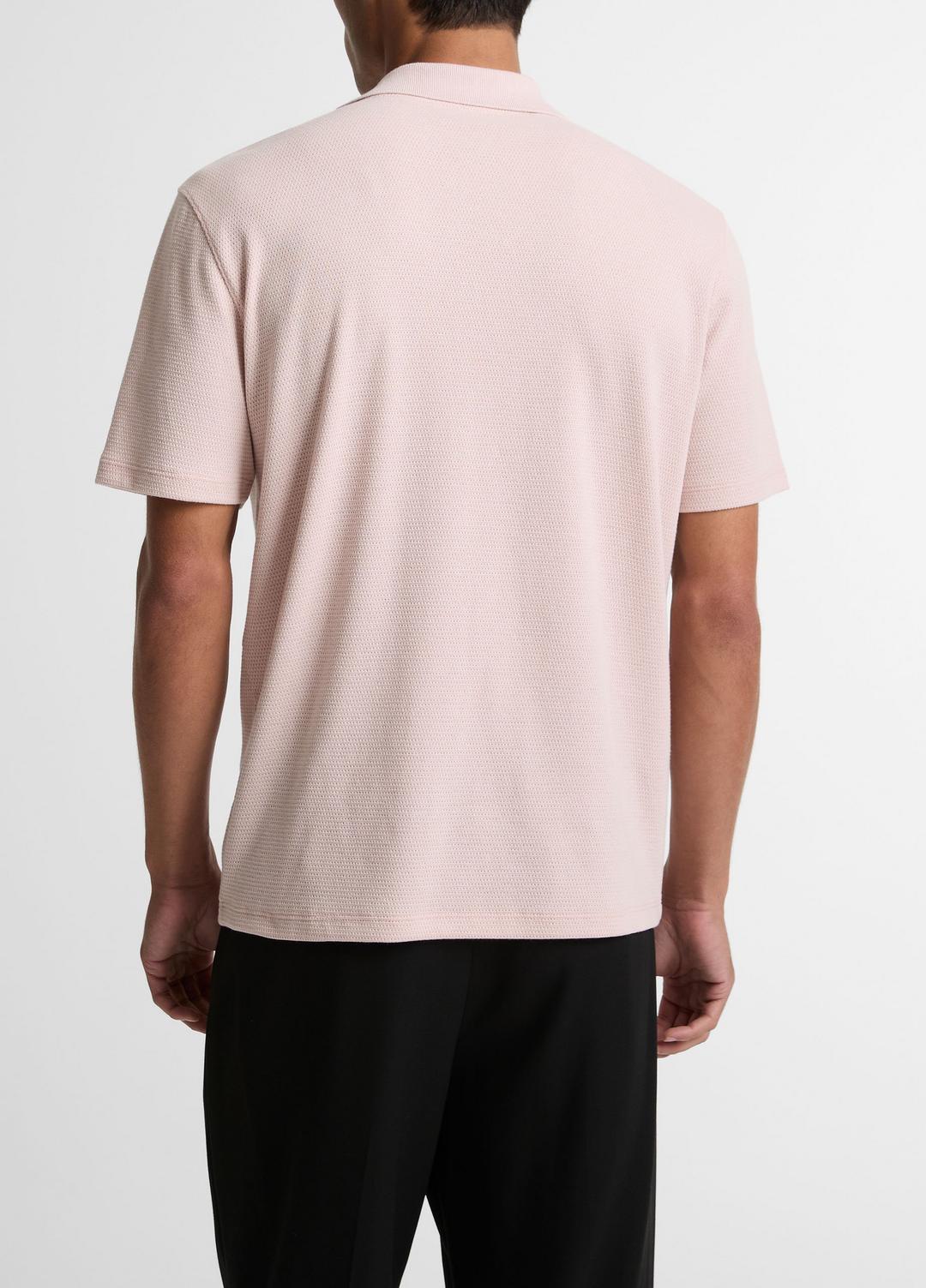 VINCE | Cotton-Blend Johnny-Collar Polo Shirt in Henleys & Polos - PARADISE