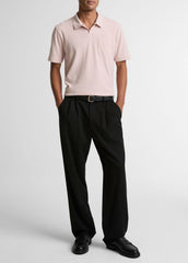 VINCE | Cotton-Blend Johnny-Collar Polo Shirt in Henleys & Polos - PARADISE