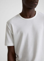 VINCE | Pima Cotton Piqué Crew Neck T-Shirt in Short Sleeve - OPTIC WHITE