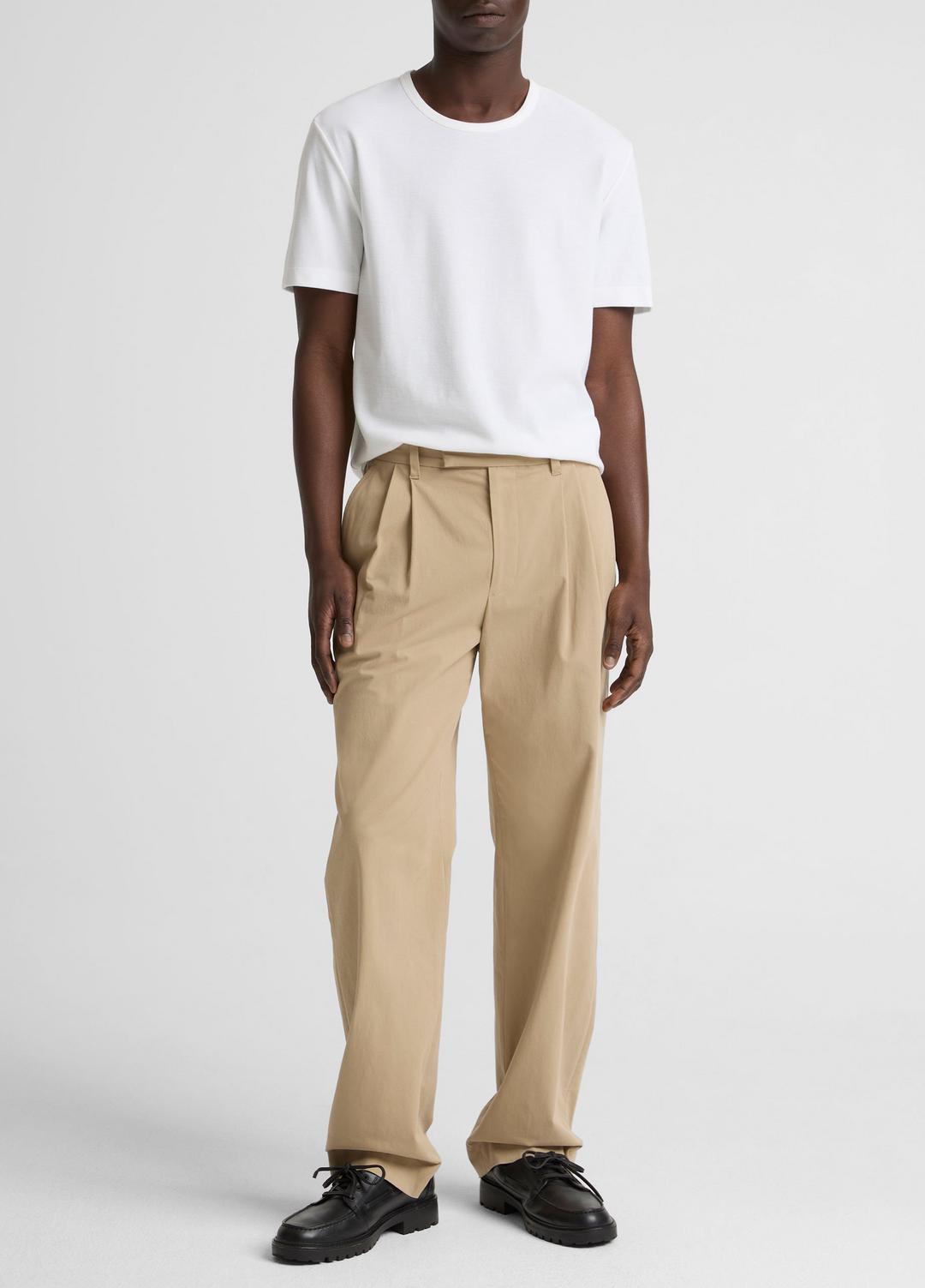 VINCE | Pima Cotton Piqué Crew Neck T-Shirt in Short Sleeve - OPTIC WHITE