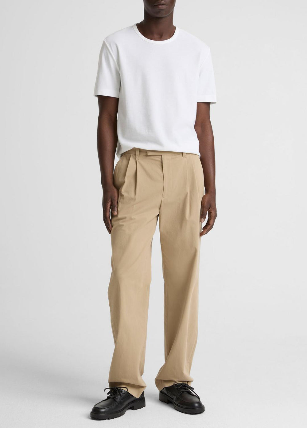 VINCE | Pima Cotton Piqué Crew Neck T-Shirt in Short Sleeve - OPTIC WHITE