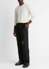 VINCE | Wool Double-Pleat Suiting Trouser in Trousers - BLACK