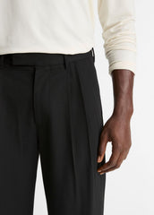 VINCE | Wool Double-Pleat Suiting Trouser in Trousers - BLACK
