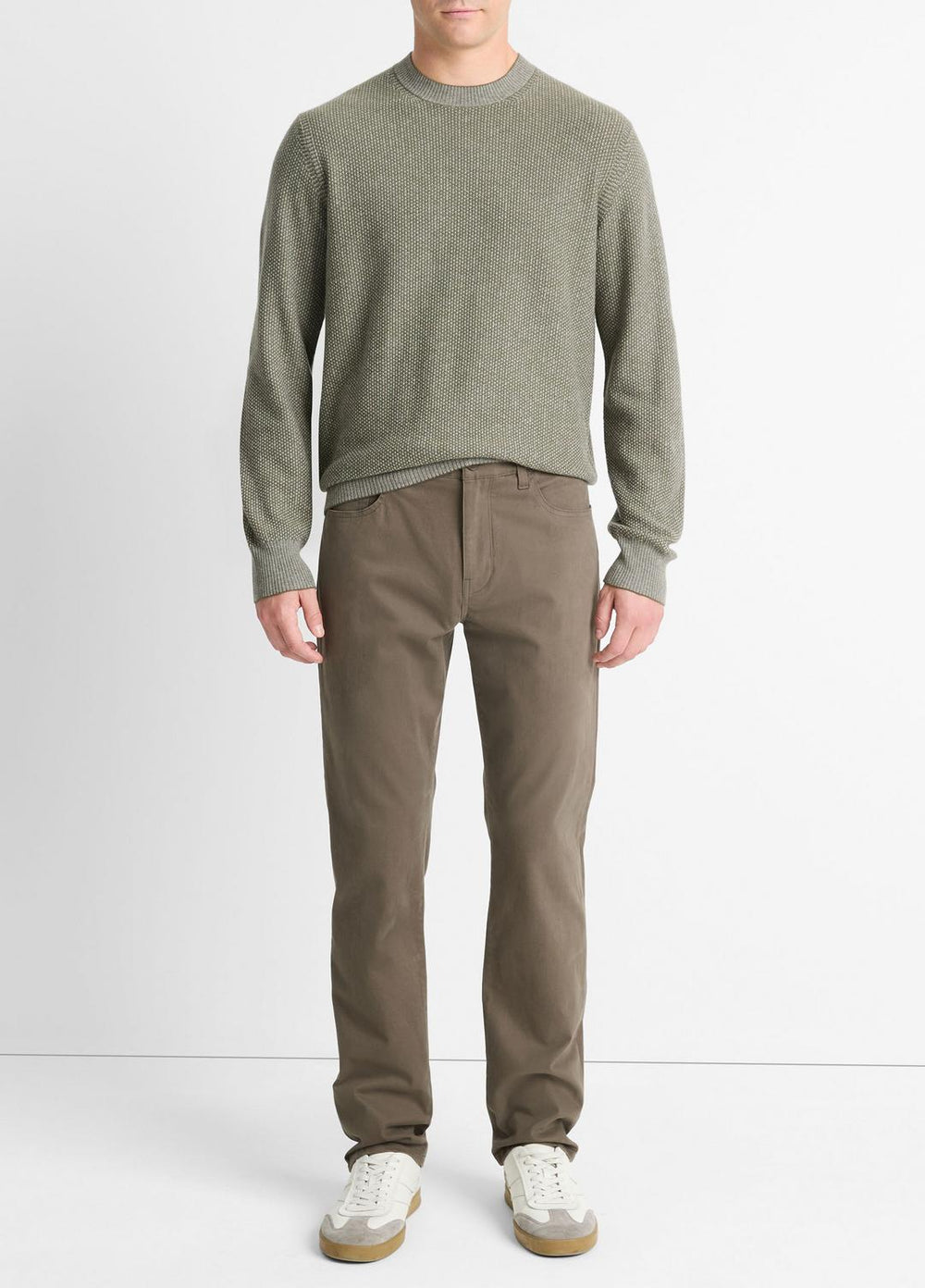 VINCE | Dylan Slim 5-Pocket Peached Stretch-Cotton Pant in Trousers - FROG