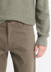 VINCE | Dylan Slim 5-Pocket Peached Stretch-Cotton Pant in Trousers - FROG
