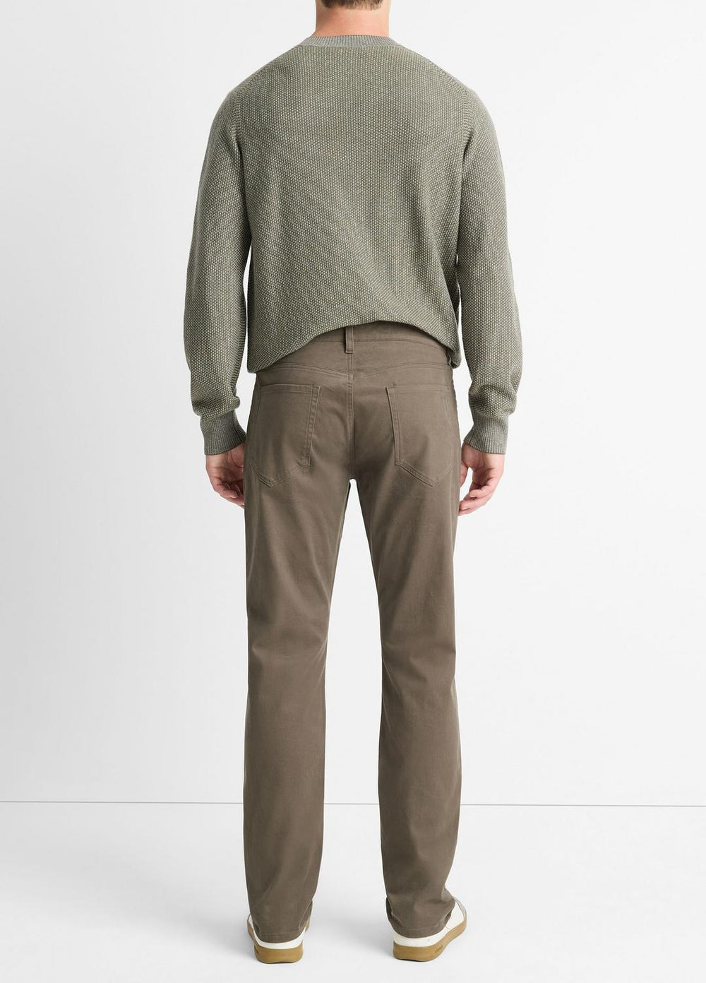 VINCE | Dylan Slim 5-Pocket Peached Stretch-Cotton Pant in Trousers - FROG
