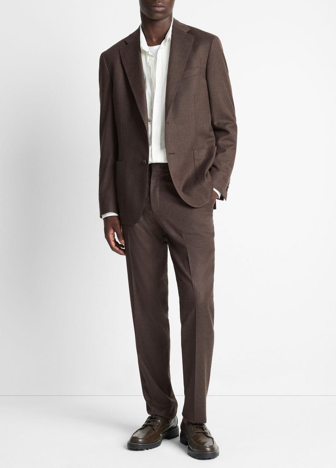 VINCE | Wool-Silk Classic Pant in Trousers - BROWN
