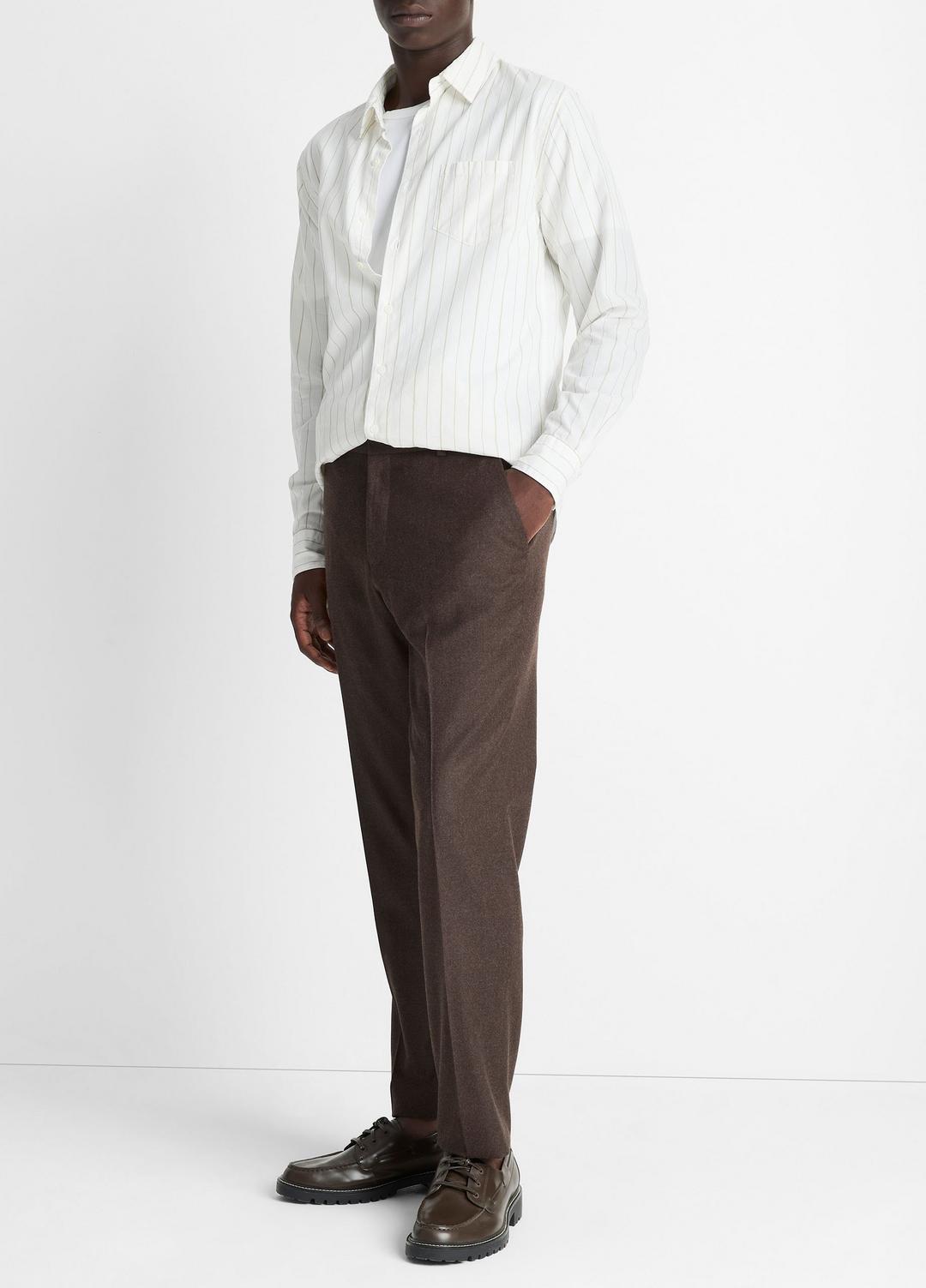 VINCE | Wool-Silk Classic Pant in Trousers - BROWN