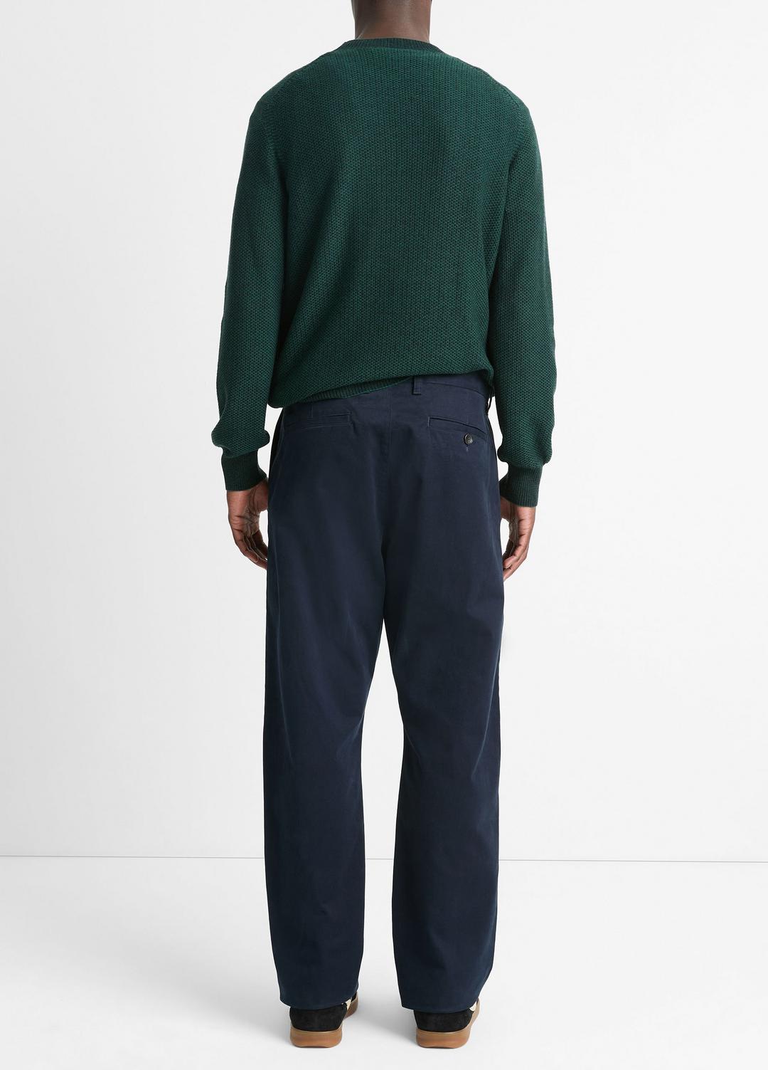 VINCE | Louie Relaxed Stretch-Cotton Pant in Trousers - COASTAL BLUE