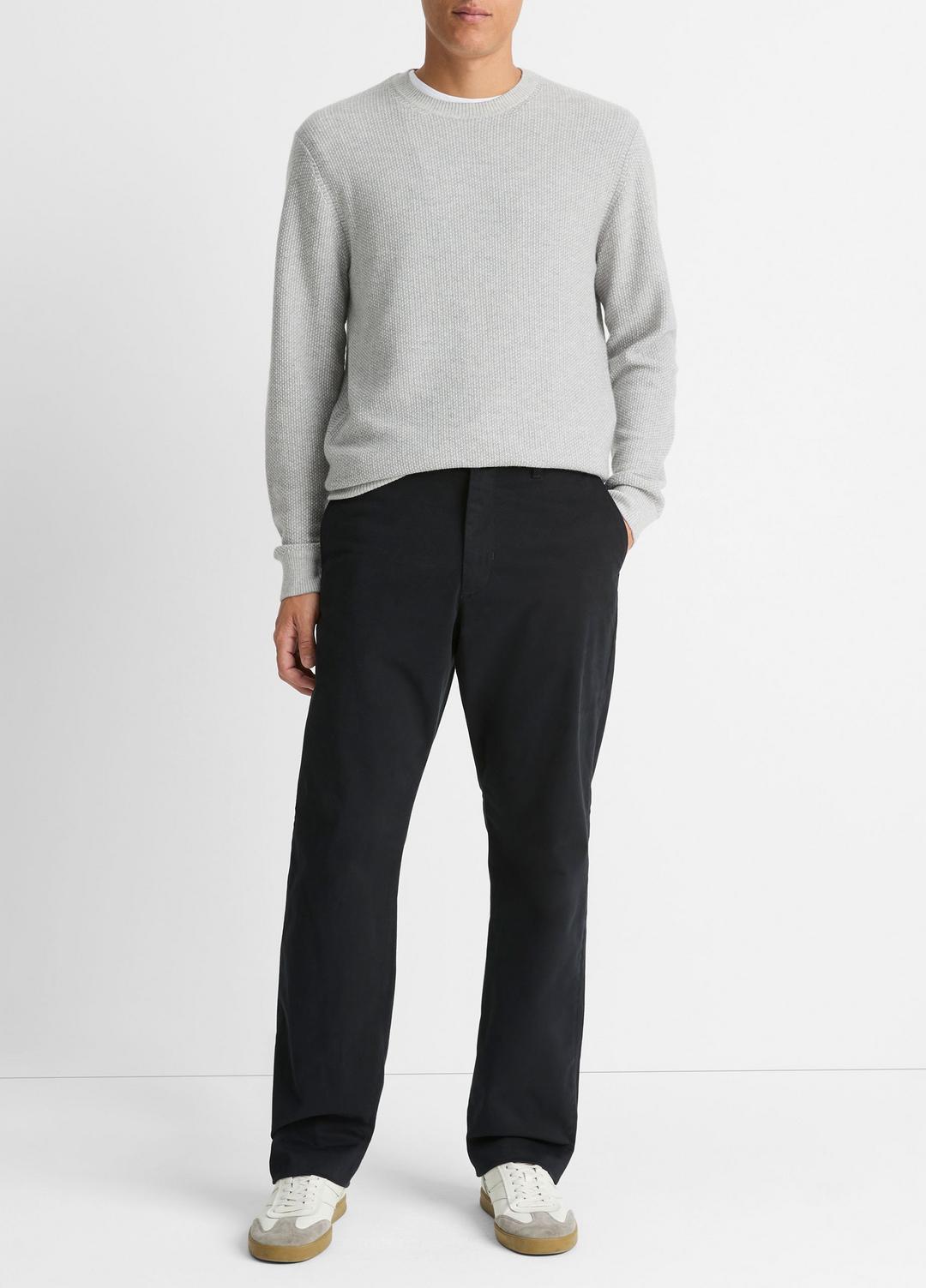 VINCE | Louie Relaxed Stretch-Cotton Pant in Trousers - BLACK
