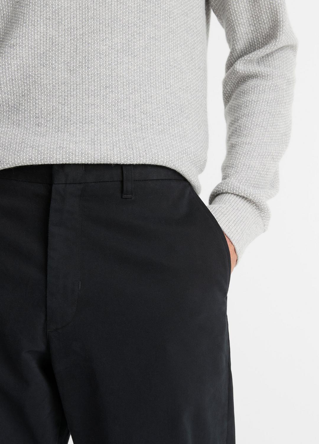 VINCE | Louie Relaxed Stretch-Cotton Pant in Trousers - BLACK