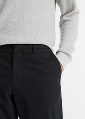 VINCE | Louie Relaxed Stretch-Cotton Pant in Trousers - BLACK