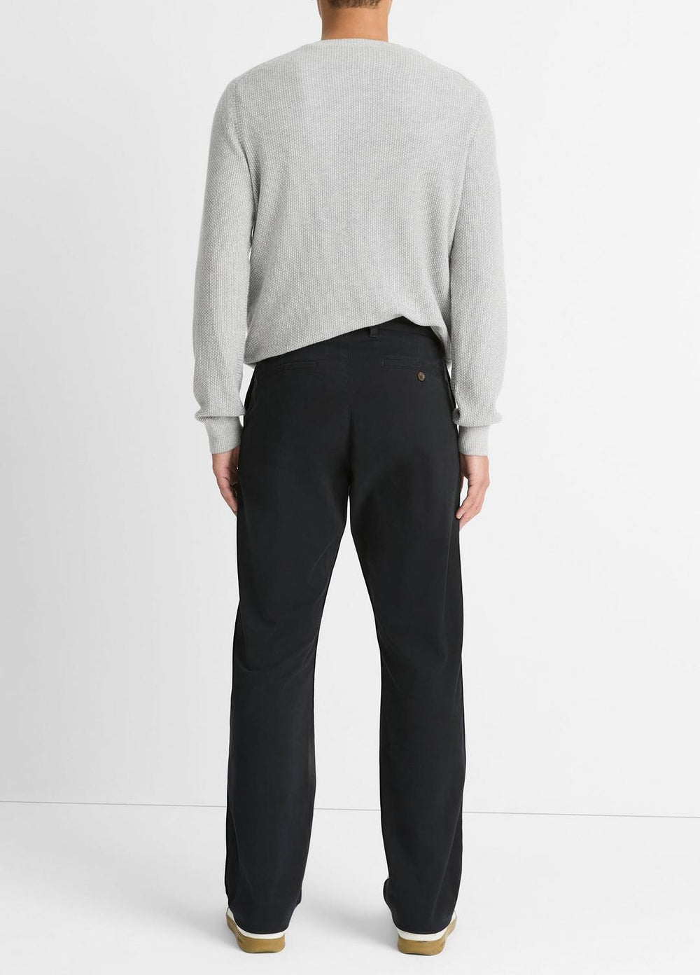 VINCE | Louie Relaxed Stretch-Cotton Pant in Trousers - BLACK