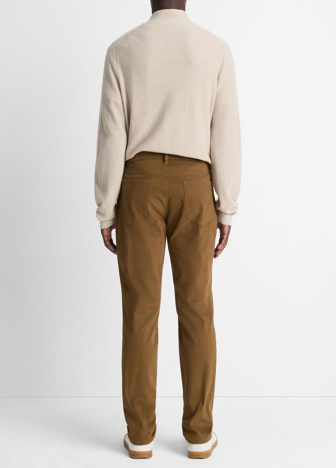 VINCE | Dylan Slim 5-Pocket Peached Stretch-Cotton Pant in Trousers - LIGHT HIGHLANDS