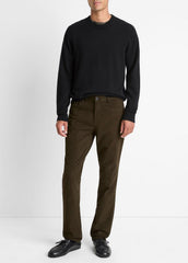 VINCE | Dylan Slim 5-Pocket Peached Stretch-Cotton Pant in Trousers - DARK LEAF