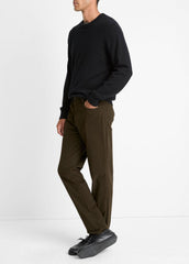 VINCE | Dylan Slim 5-Pocket Peached Stretch-Cotton Pant in Trousers - DARK LEAF