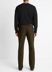 VINCE | Dylan Slim 5-Pocket Peached Stretch-Cotton Pant in Trousers - DARK LEAF