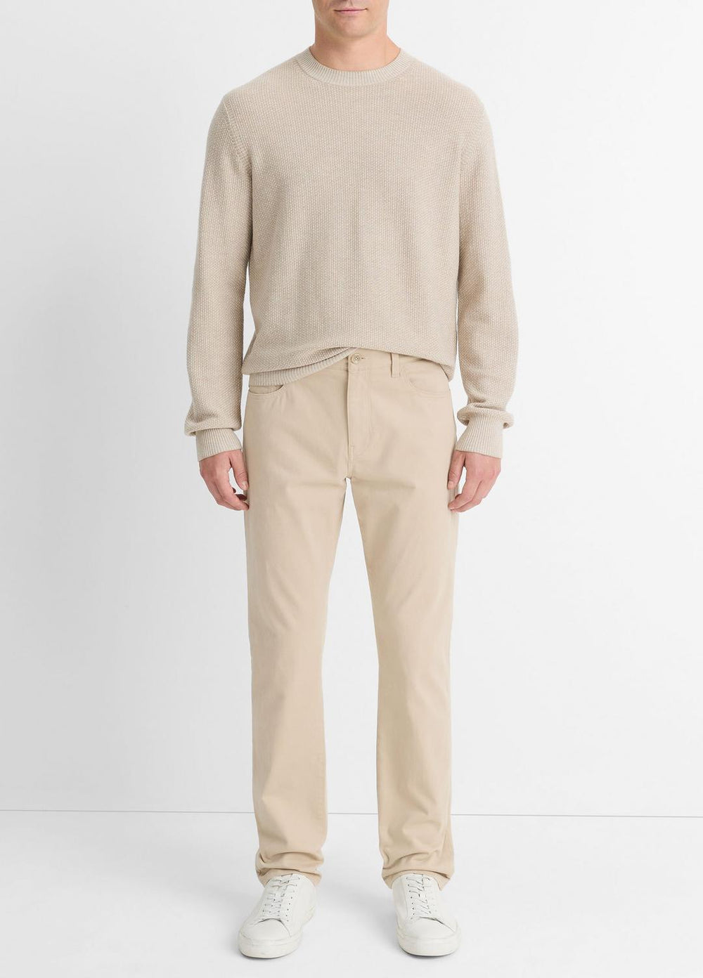 VINCE | Dylan Slim 5-Pocket Peached Stretch-Cotton Pant in Trousers - CAHUENGA KHAKI