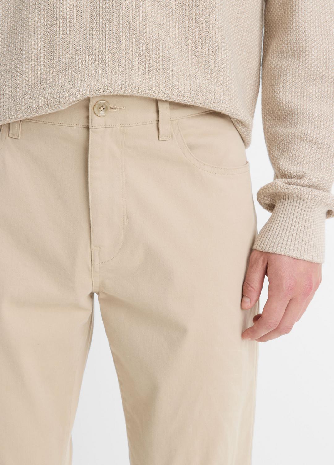 VINCE | Dylan Slim 5-Pocket Peached Stretch-Cotton Pant in Trousers - CAHUENGA KHAKI