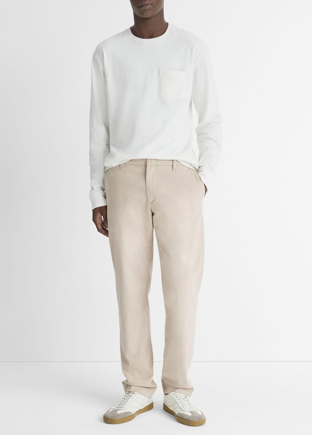 VINCE | Dylan Slim Cotton Chino Pant in Trousers - CAHUENGA KHAKI