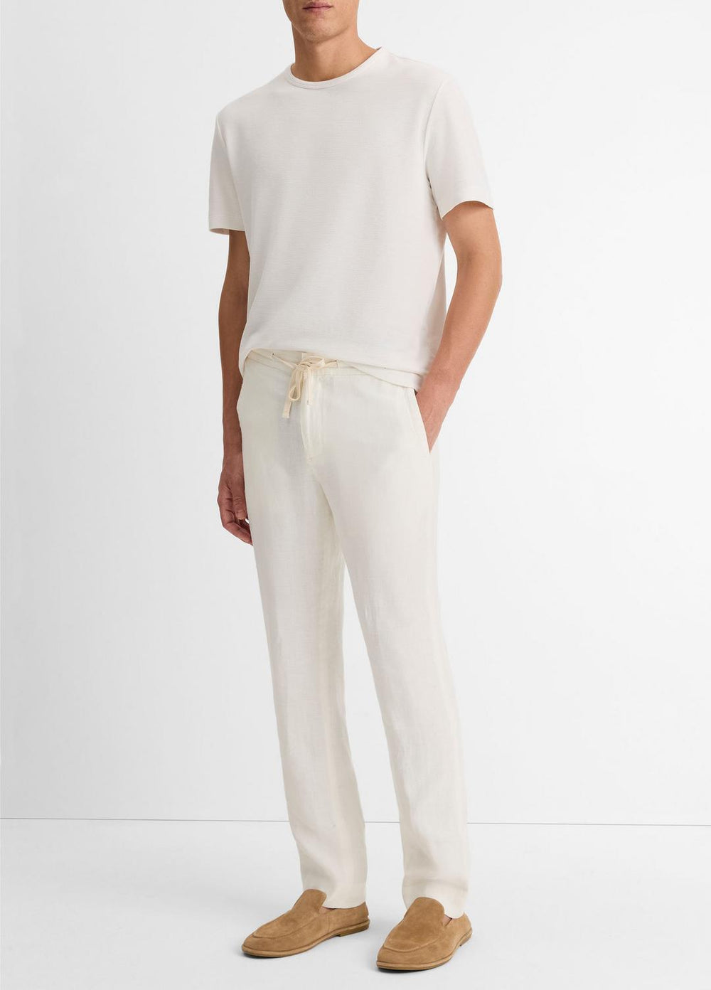 VINCE | Lightweight Hemp Pant in Trousers - BONE