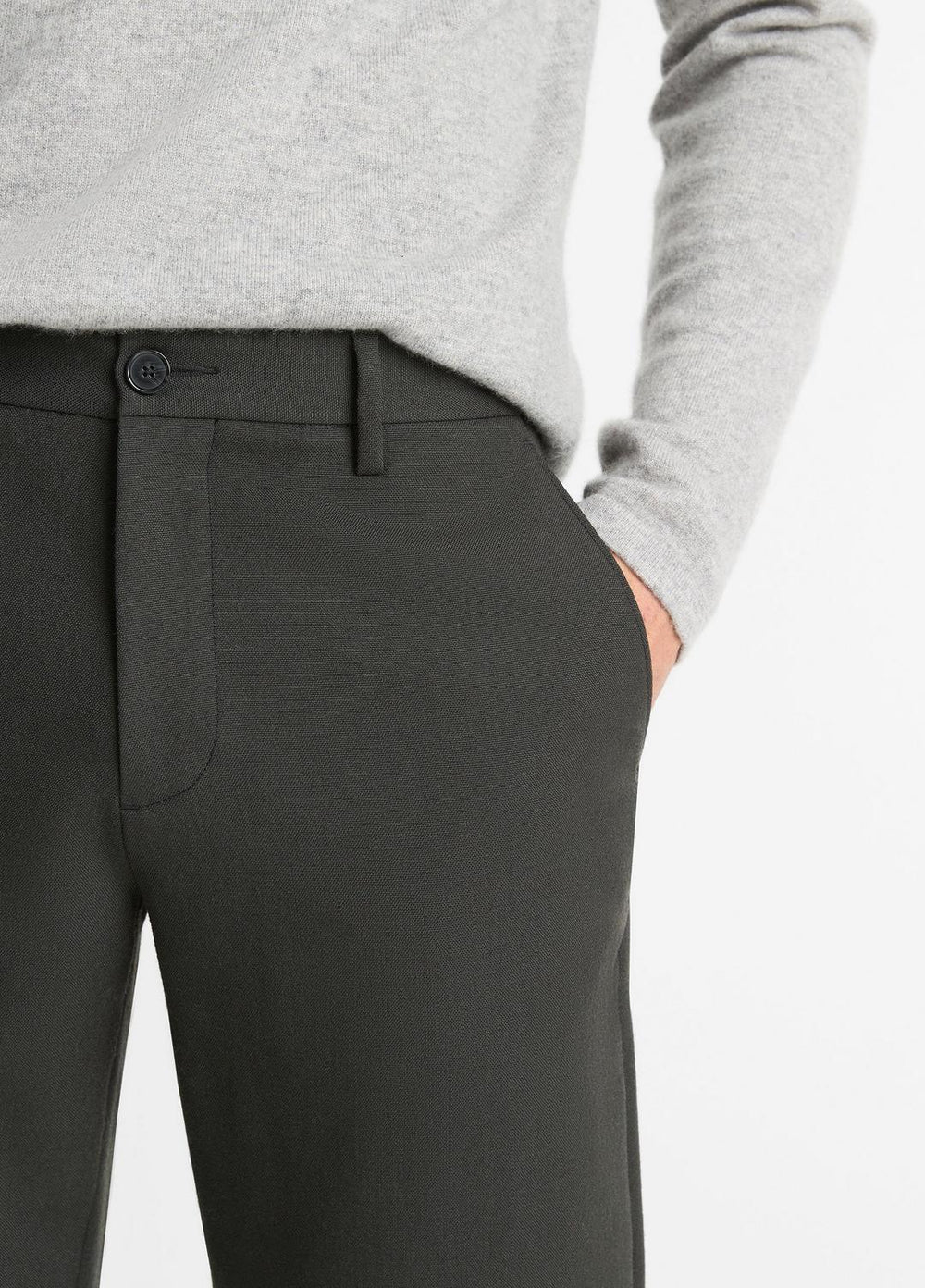 VINCE | Owen Athletic Wool Suiting Pant in Trousers - BLACK