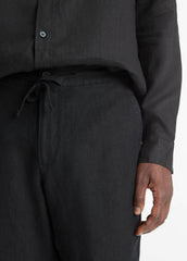 VINCE | Lightweight Hemp Pant in Trousers - BLACK