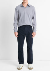 VINCE | Dylan Slim 5-Pocket Peached Stretch-Cotton Pant in Trousers - COASTAL BLUE